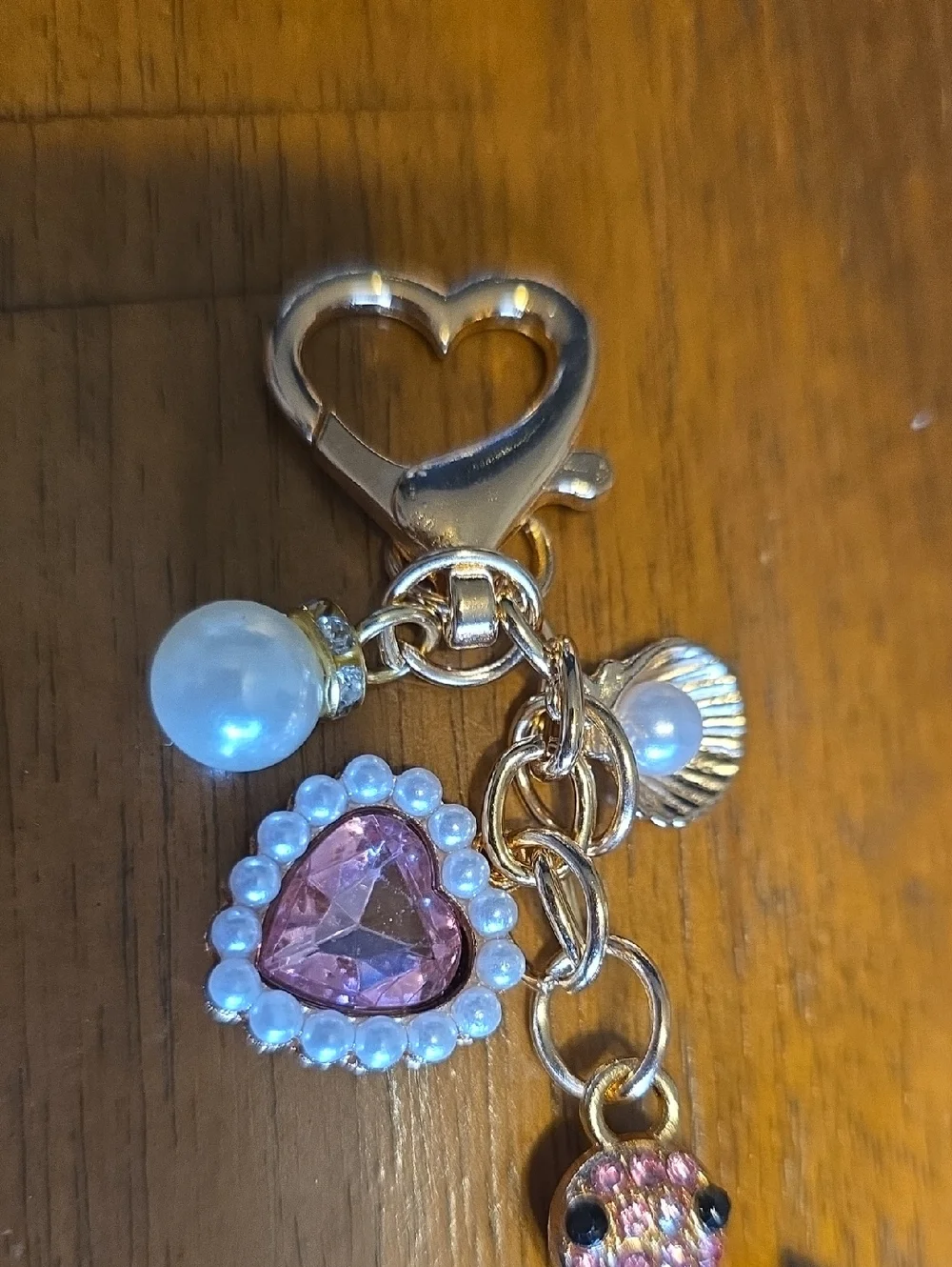 Pink Crystal Turtle Bag Charm/ Keychain